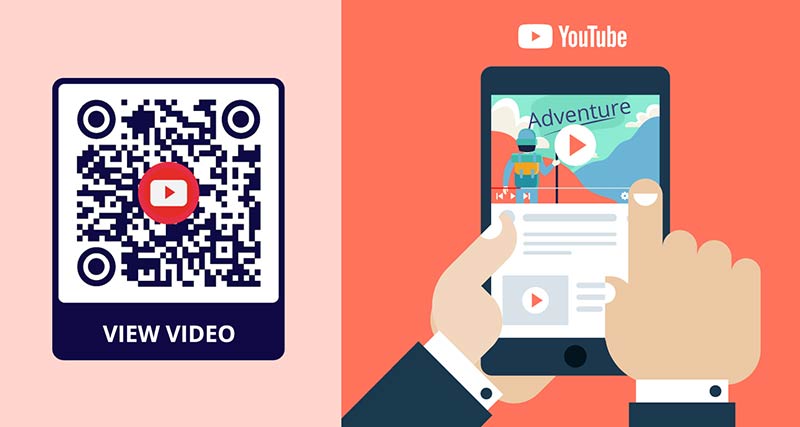 Generador de códigos QR de YouTube con un video abierto en un teléfono