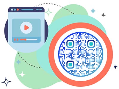 Código QR que lleva a un archivo de vídeo abierto en la pestaña del navegador
