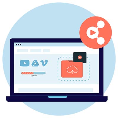 Herramienta Generador QR abierta en el portátil para crear un Código QR de vídeo