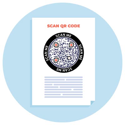 Código QR para un vídeo impreso en material promocional