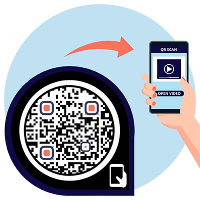 usuarios escaneando el código QR con video