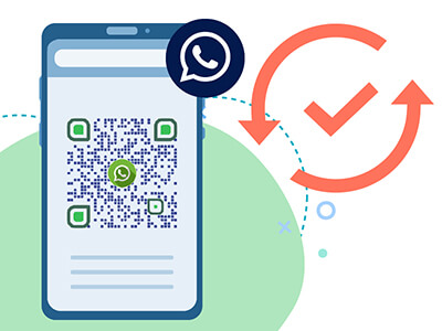 Un dispositivo móvil que muestra un código QR de WhatsApp funcional