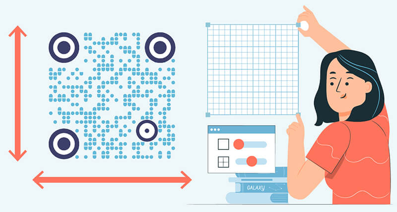 Una joven experimenta con distintas configuraciones para su código QR