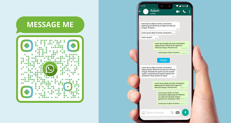 Un hombre utiliza el generador de códigos QR de Whatsapp para crear un código