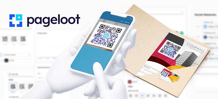 Una persona escanea un código QR de un folleto y va a una página de Facebook