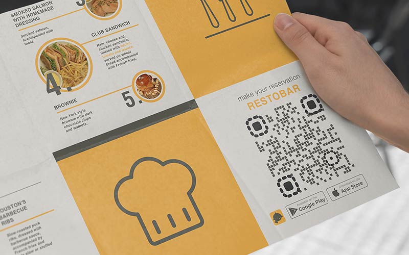 Menú del restaurante con código QR de fácil acceso a información adicional