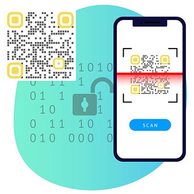 El método de escanear un código QR de texto