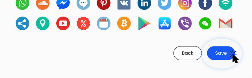 Botón para guardar códigos QR de texto en cualquier red social