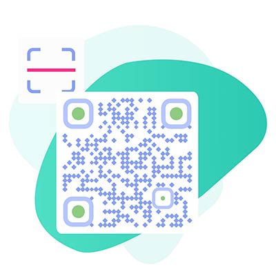 Código QR dinámico e icono de escaneado