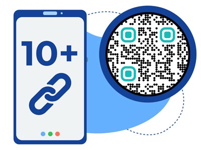 Mitme QR-koodi sihtleht, mis sisaldab üle kümne erineva URL-i