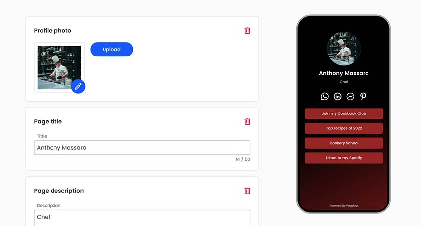 Adding more details about the URL links to the landing page