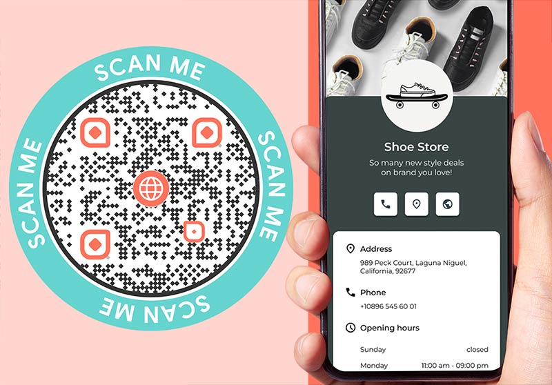 Generador de códigos QR de empresa que llevan al sitio web de la empresa