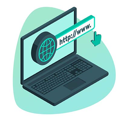 vista previa de una página de inicio de negocio abierta en un portátil