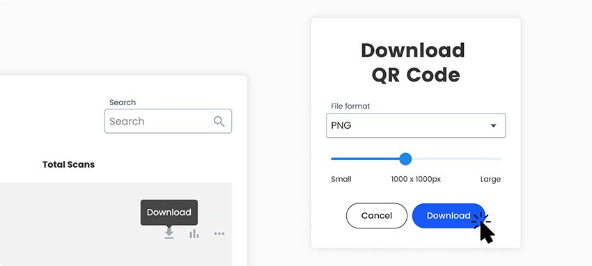 Guardar el código QR de la empresa en el formato necesario y descargarlo en tu dispositivo