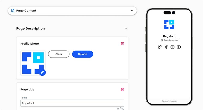 Elegir estilo y marco en la página de empresa Generador de códigos QR