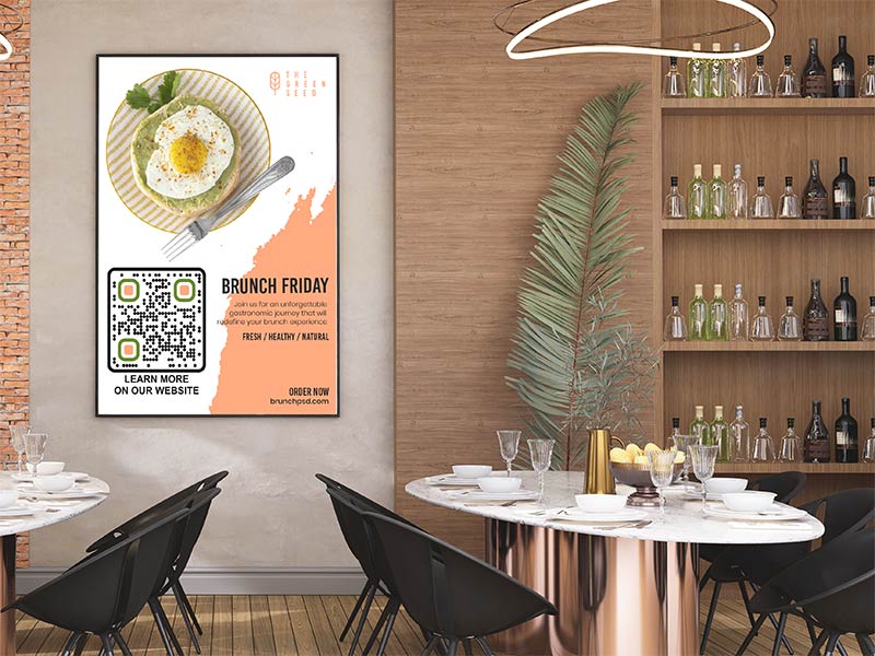 Código QR para el sitio web del restaurante