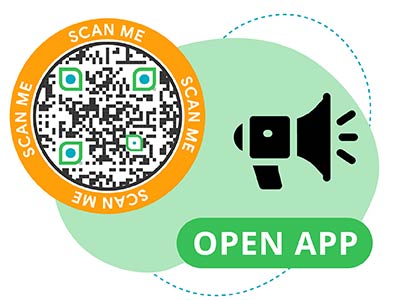 Código QR de la aplicación con CTA