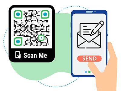 E-posti saatmine e-posti QR-koodi skaneerimisest