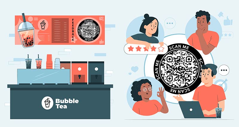 QR-kood klientide tagasiside kogumiseks e-posti teel