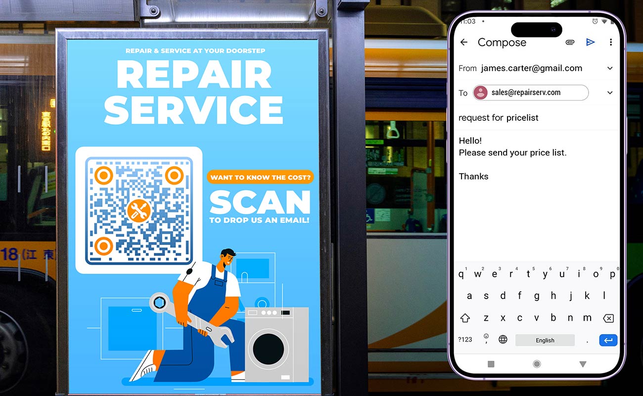 Kas QR-kood võib viidata e-posti aadressile