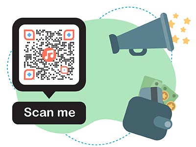 Utilizar el código QR de audio para promocionar materiales de audio