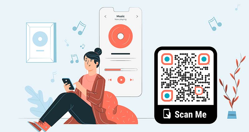 archivo de audio abierto al escanear el código QR