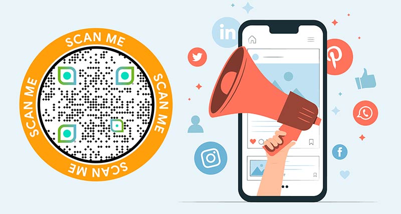 compartiendo el código QR mp3 en las redes sociales