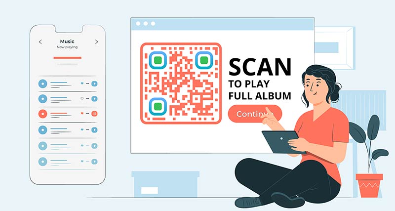 Tener un código QR mp3 en una página web que lleve a un álbum