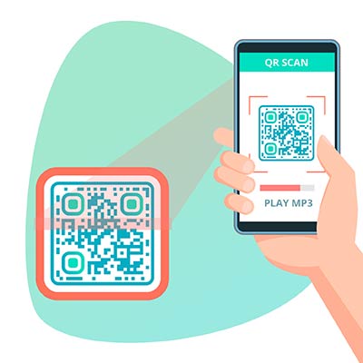Usar el teléfono para escanear un código QR con audio