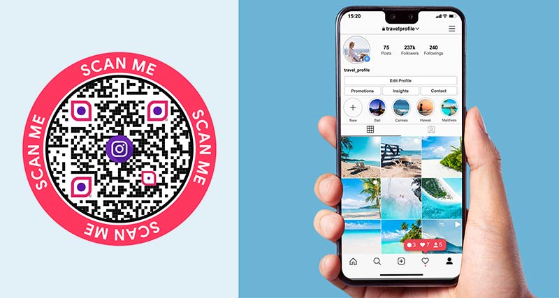 Generador de códigos QR de Instagram que muestran un perfil vinculado