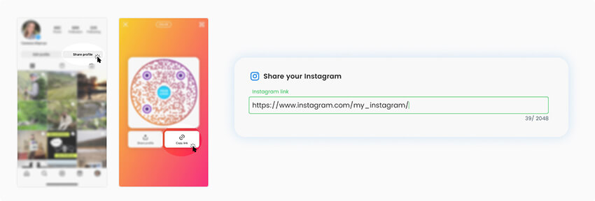 añadir el enlace a tu perfil de Instagram al generador de códigos QR