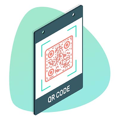 QR-koodiga telefon rohelisel taustal