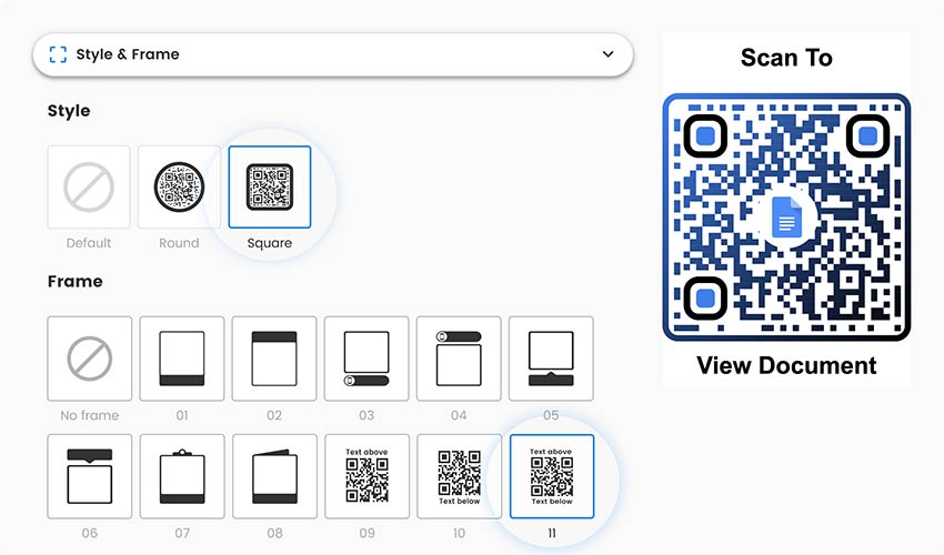 Changing the look of Google Docs QR code
