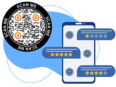Clientes que leen las opiniones de Google desde un código QR