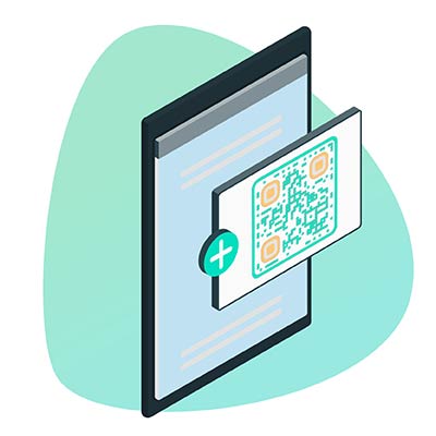 Un smartphone escaneando el código QR de un anuncio impreso