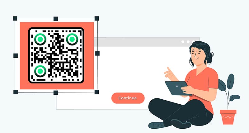 QR-koodi suuruse reguleerimine generaatori platvormil