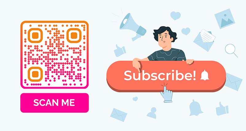 Sotsiaalne QR-kood koos üleskutse nupuga
