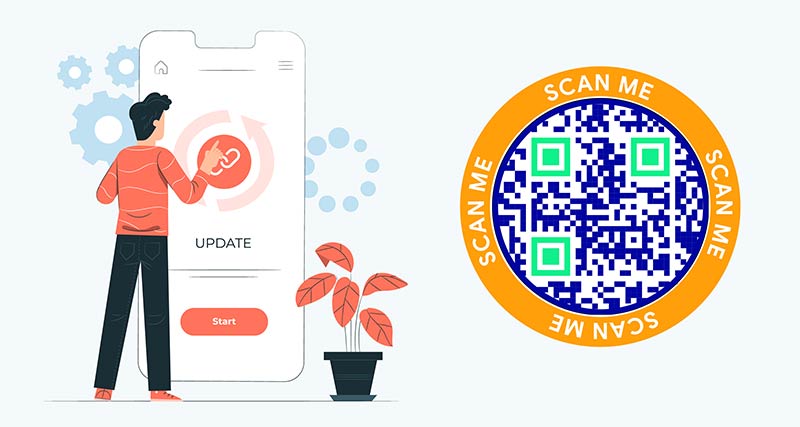 Sotsiaalse QR-koodi muutmine, lisades rohkem üksikasju ja linke