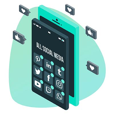 Generador de códigos QR de redes sociales abierto en un navegador