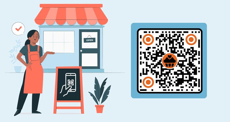 Poe aknas on kohandatud makse QR-kood koos logoga