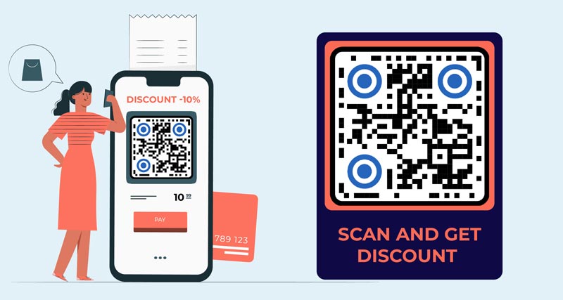 QR-koodiga maandumisleht, mis sisaldab allahindlust veebikassasse sisenemiseks