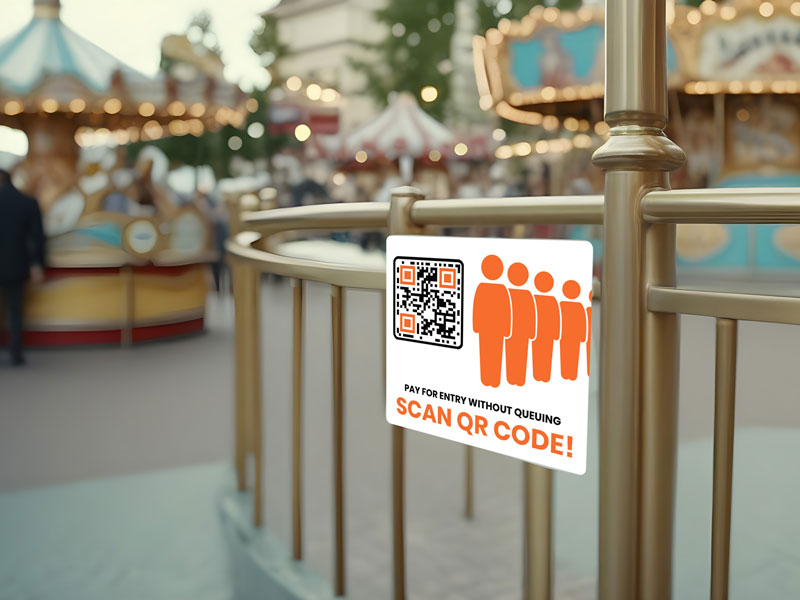 Inimesed ootavad järjekorras ja skaneerivad makseviisi QR-koodi.