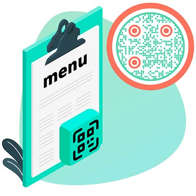 Un Código AR de Menú colocado en la mesa de un restaurante