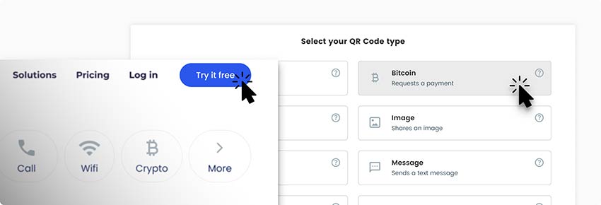 Una vista general de la página donde se puede crear una cuenta para crear un código QR Bitcoin