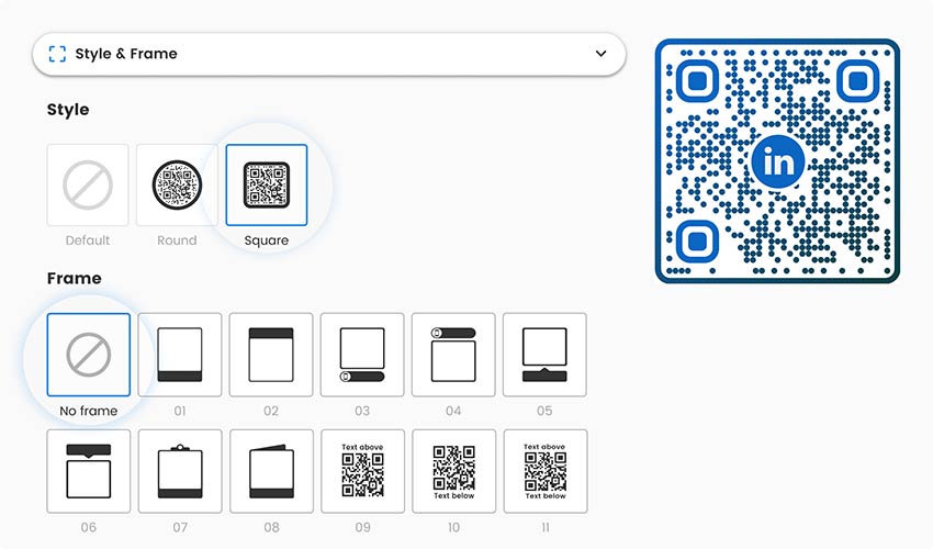 Añadir un logotipo personal al código QR de LinkedIn en la herramienta