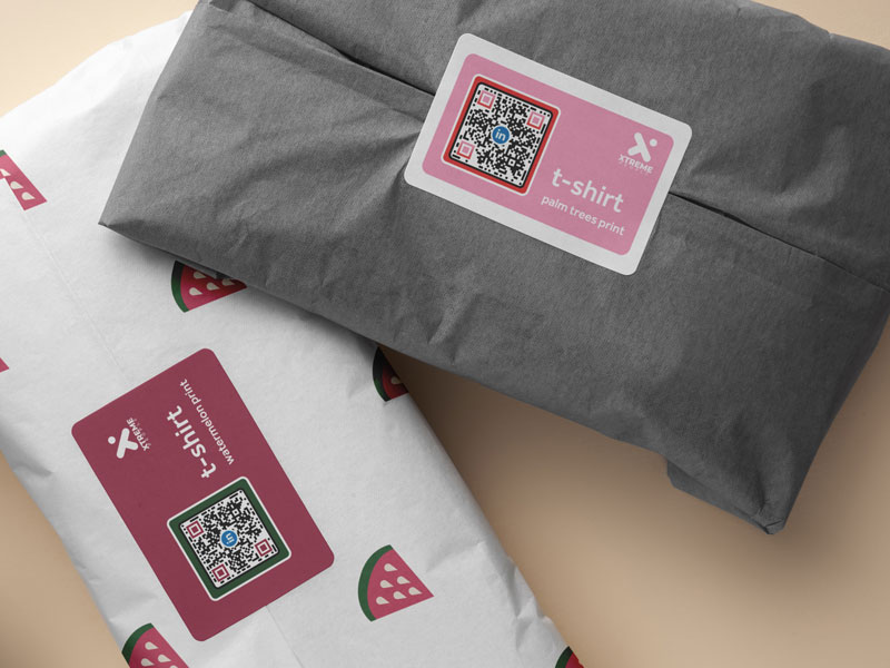 LinkedIn QR code getting pasted as a sticker onto a product