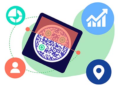 Cuadro de mandos de la herramienta de códigos QR con datos de seguimiento