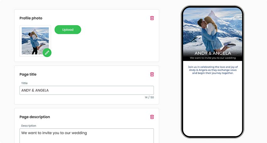 Filling in the details about the event in the generator tool