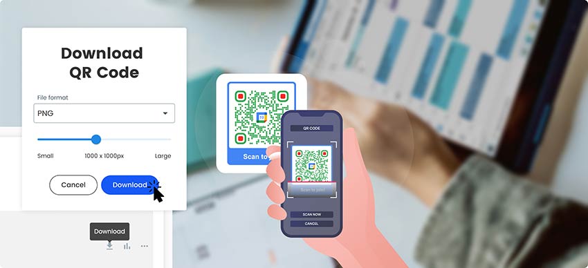 Click on the ‘save’ button to download the finished link of the Google Calendar QR code