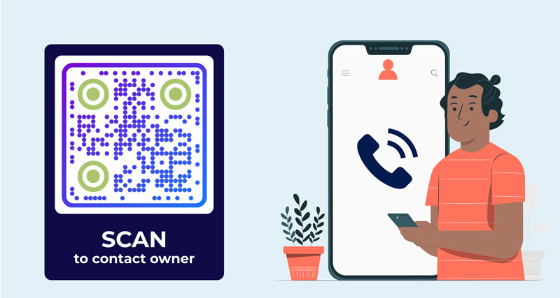 Kirjeldus koera QR-koodi sildi tagaküljel
